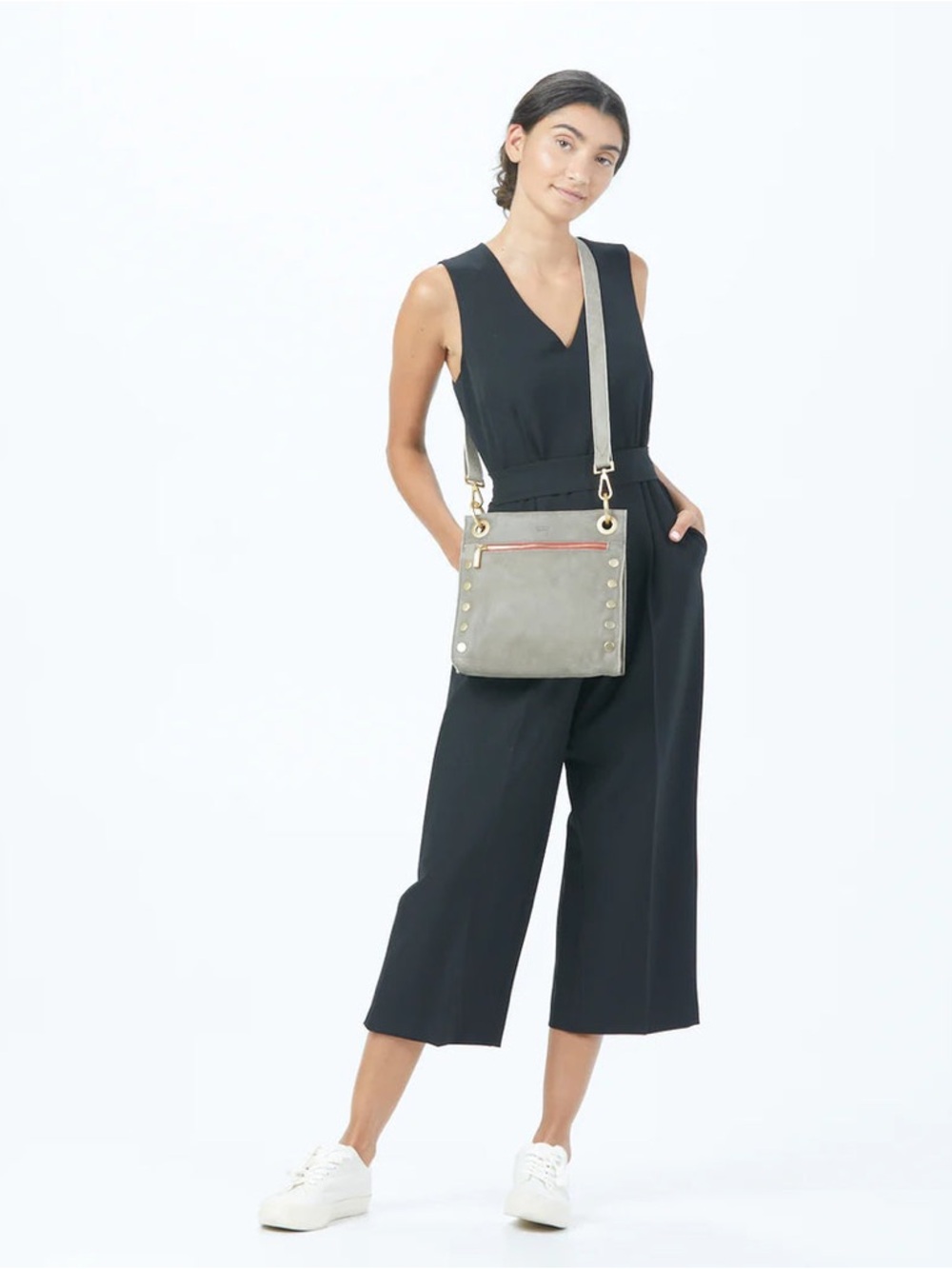 NWOT Hammitt $425 Tony Medium Pewter Leather Shoulder Crossbody Bag - Picture 2 of 16